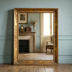 Specchiera Impero - Epoca '800 in Legno e Pastiglia Dorata