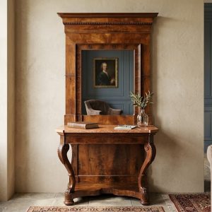Consolle Carlo X in Mogano con Specchiera - Epoca '800