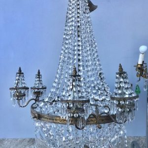 Lampadario a Mongolfiera - Epoca '900 in bronzo dorato