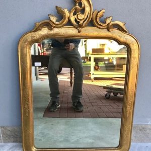 Specchiera Luigi Filippo - Epoca II Metà '800 con Cimasa Dorata