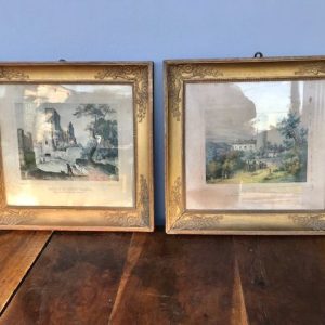 Coppia di Stampe Impero dell’800 con Cornice Coeva