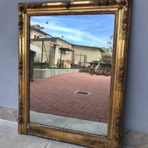 Specchiera Impero in legno e pastiglia dorata - Epoca II metà '800