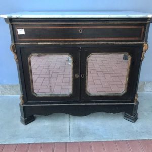 Credenza Ebanizzata Lumeggiature Oro e Piano in Marmo - Epoca '800