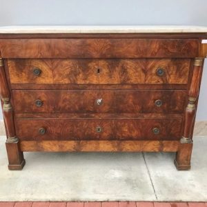 Cassettone Impero in Noce con Piano in Marmo - Epoca '800