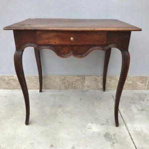 Tavolino Luigi XV in Noce con Cassetto - Epoca primo '800