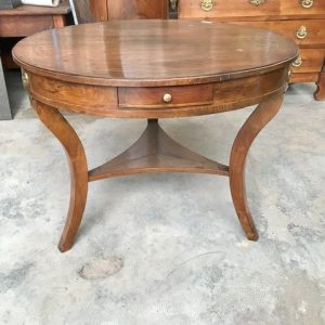 Tavolo rotondo Carlo X - Metà '800 in Noce e Bosso