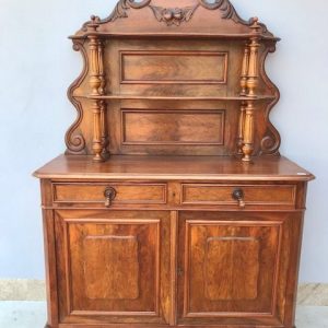 Credenza Luigi Filippo in Noce con Piattaia - Epoca II Metà '800