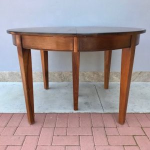 Tavolo Rotondo Allungabile Anni '60 in Noce