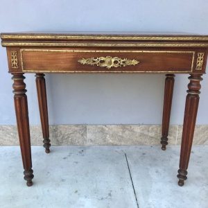 Tavolino Gioco Napoleone III Mogano Finiture Bronzo - Epoca II metà '800