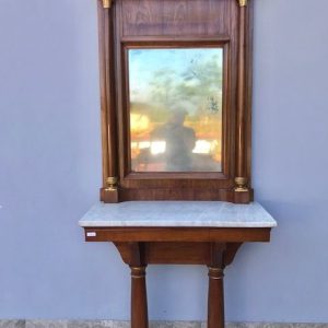 Consolle Impero con Specchiera - Epoca '800 in legno di Ciliegio