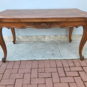 Tavolo Provenzale Allungabile Noce con Piano a Cassettoni - Anni 50/60
