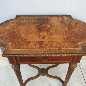 Tavolino Napoleone III in Noce e Radica - Epoca fine '800