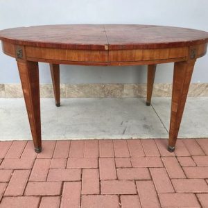 Tavolo Ovale Luigi XVI in Marchetteria Bois de Rose Allungabile
