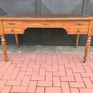 Scrittoio Luigi Filippo in Noce Piano in Pelle - Epoca II metà '800