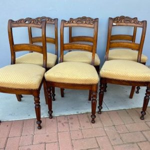 Set di 6 Sedie Campagnole in Noce dell'800