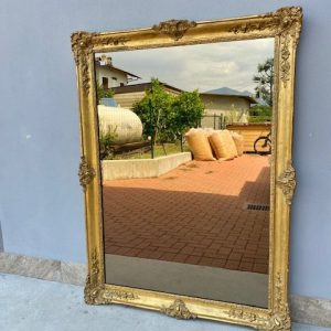 Specchiera Impero - Epoca '800 in Legno e Pastiglia Dorata
