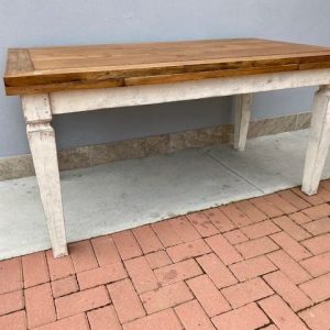 Tavolo Rettangolare Allungabile Anni '50 in Olmo Laccato Bianco