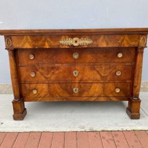 Cassettone Impero in Noce - Epoca '800 con Maniglie Originali