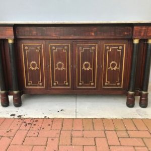 Credenza Impero in Mogano con Piano in Marmo Bianco - Epoca '800