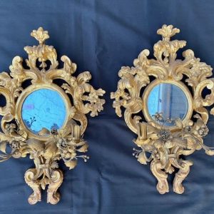 Coppia di Applique Luigi XV - Epoca primi '800 in legno dorato