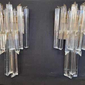 Coppia di Applique Venini in Vetro Trasparente - Anni '60