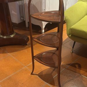 Trespolo Portavivande Inglese in Mogano Inserti in Ottone - Epoca '900