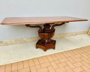 Tavolo Rettangolare Carlo X in Mogano Intagli di Delfini - Epoca '800