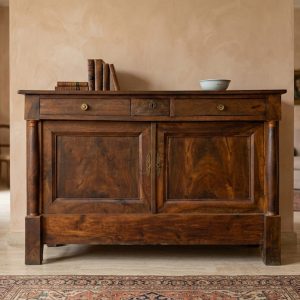 Credenza Impero a Mezza Colonna in Noce '800