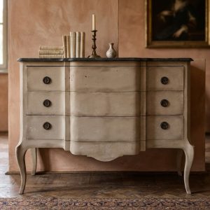 Cassettone Laccato Bianco Panna Epoca XX Secolo