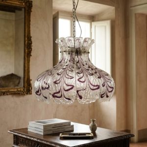 Lampadario di Murano in metallo Anni '70 provenienza Murano