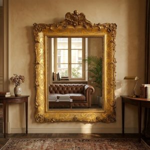 Specchiera Carlo X II metà '800 in legno e pastiglia dorata